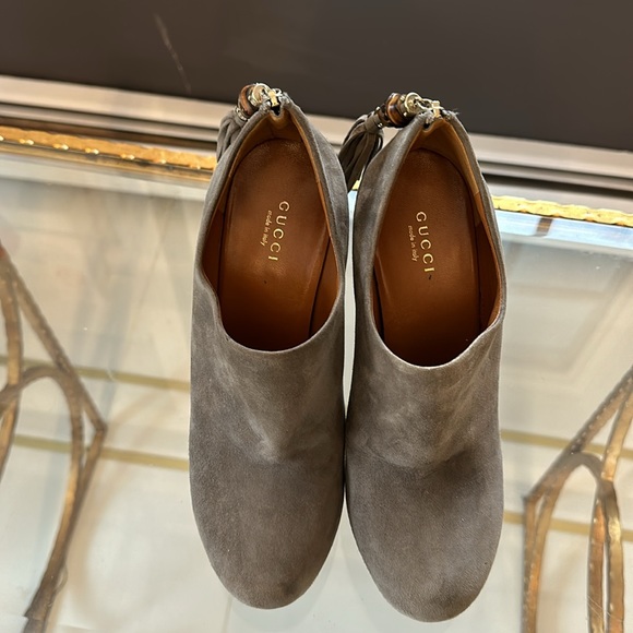 Gucci Grey Suede Bamboo Tassle Platform Size EU 38 - Picture 5 of 6